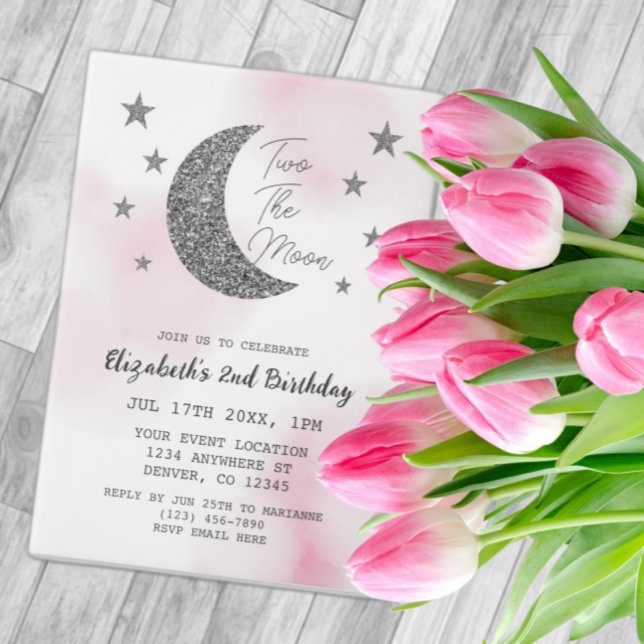 Zwei der Mond 2. Geburtstag Einladung (Von Creator hochgeladen)
