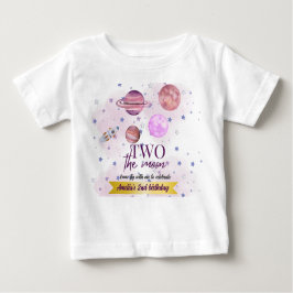 Zwei Der Mond 2. Geburtstags Mädchen Mond Sterne R Baby T-shirt