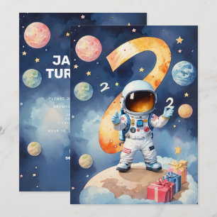 Zwei der Mond 2. Geburtstags-Party Einladung