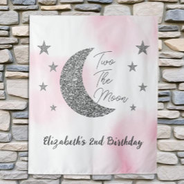 Zwei der Mond-2. Geburtstagskleppchen Wandteppich