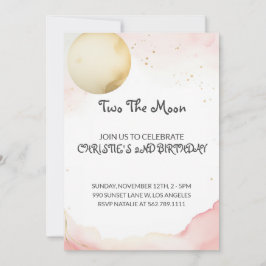 Zwei der Mond 2. Mädchen zum Geburtstag Einladung