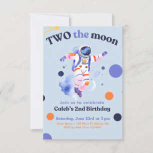 Zwei der Mond Birthday Party Einladung