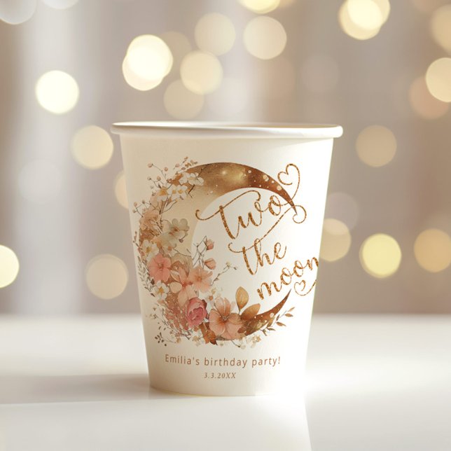Zwei der Mond Mädchen 2. Geburtstag Party Pappbecher (Von Creator hochgeladen)