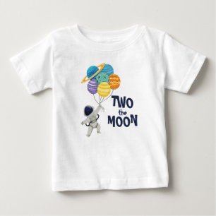 Zwei der Mond zum Geburtstag Junge Raumplaneten As Baby T-shirt