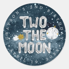 Zwei der Monde | 2. Geburtstag Gastgeschenk Runder Aufkleber