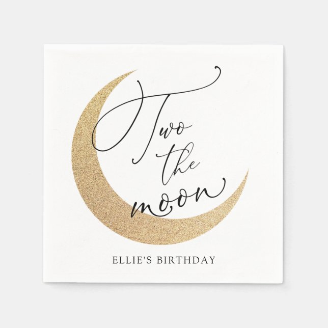 Zwei der Monde zum Geburtstag Napkins Serviette (Vorderseite)