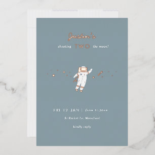 Zwei der Moon Space Party laden zum 2. Geburtstag Folieneinladung