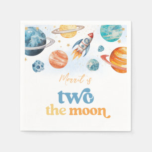 Zwei der Party Napkins auf dem Mond Serviette