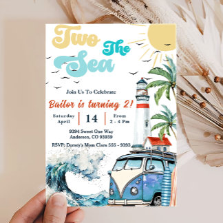 Zwei der Sea Surf Beach 2. Geburtstag Einladung