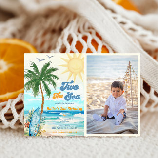 Zwei der Sea Surf Beach 2. Geburtstag Foto Einladung
