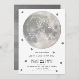 Zwei der weißen Silberjungen des Mond 2. Geburtsta Einladung