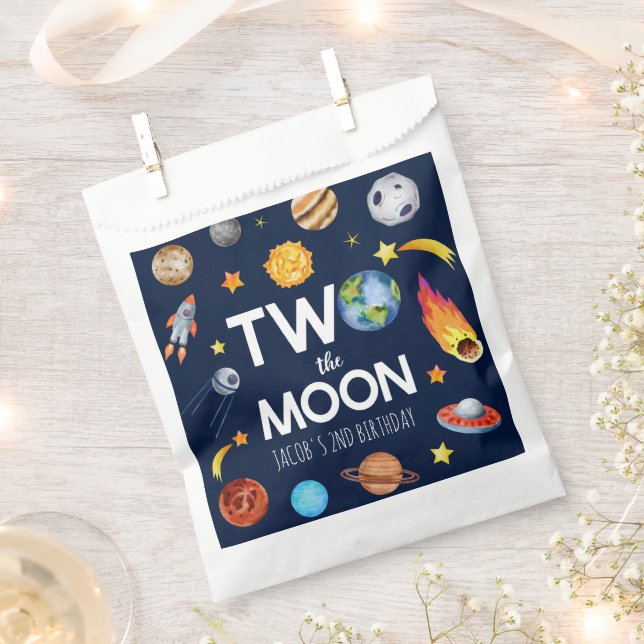 Zwei der Weltraumpartys auf dem Mond Geschenktütchen (Ausgeschnitten)