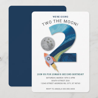 ZWEI der zweiten Geburtstagsparty des Mondes Einladung