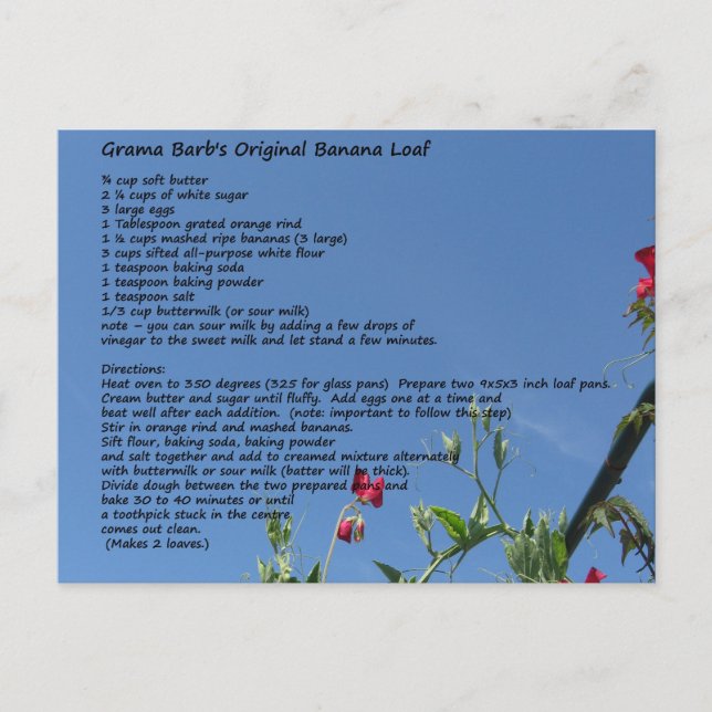 Zwei Desserts-Rezept-Karte Postkarte (Vorderseite)