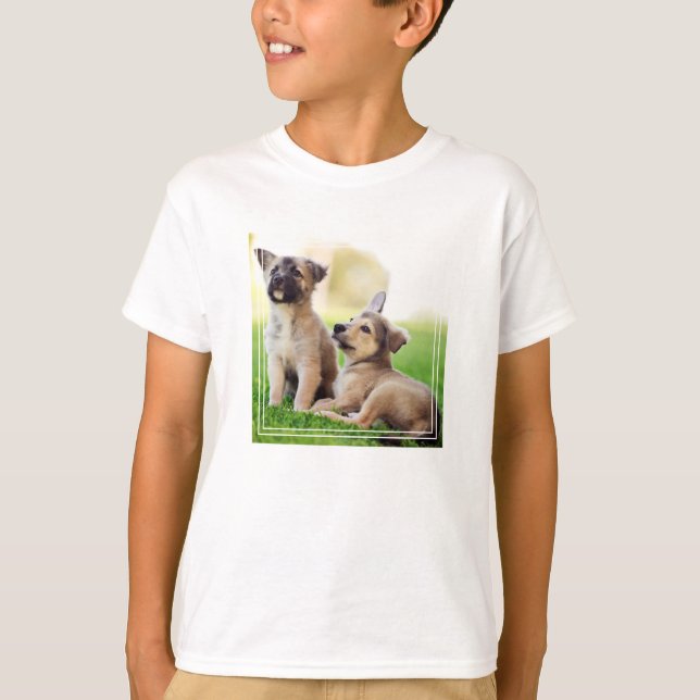 Zwei deutsche HirtenWelpen T-Shirt (Vorderseite)