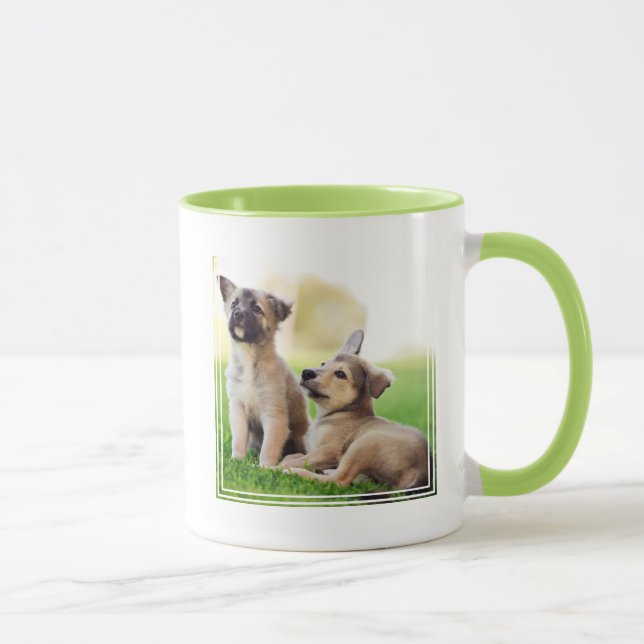 Zwei deutsche HirtenWelpen Tasse (Rechts)