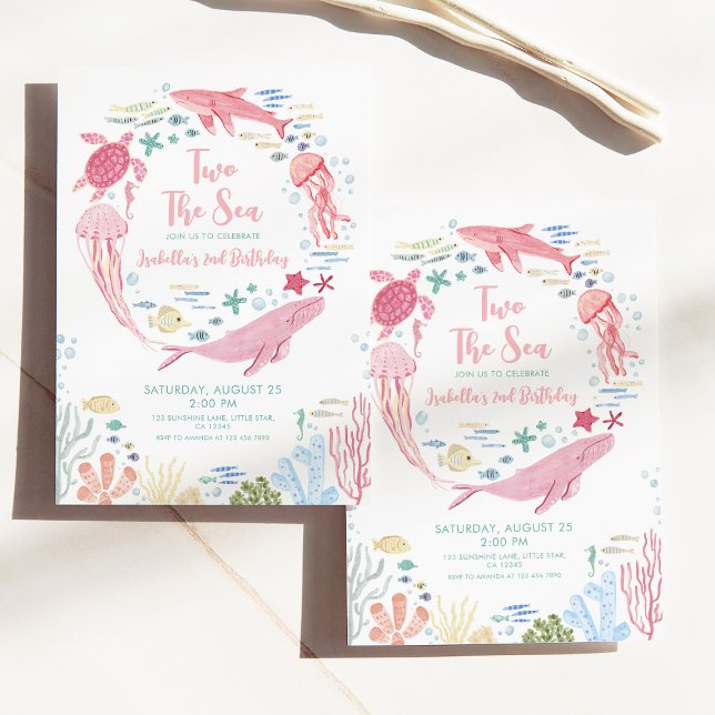 Zwei die Sea Girls am 2. Geburtstag Einladung (Von Creator hochgeladen)