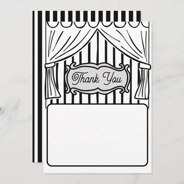 Zwei Dimensionen Comic Stil Vielen Dank Dankeskarte (Vorne/Hinten)