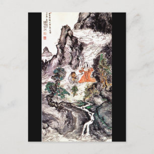 Zwei Divinities tanzen c. 1924 Japanische Malerei Postkarte