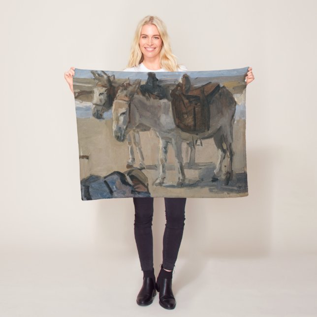 Zwei Donkeys (von Isaac Israels) Fleecedecke (Beispiel)