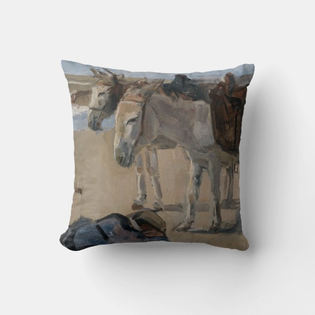 Zwei Donkeys (von Isaac Israels) Kissen (Vorderseite)