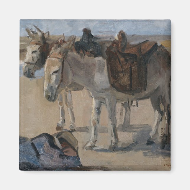 Zwei Donkeys (von Isaac Israels) Magnet (Vorne)