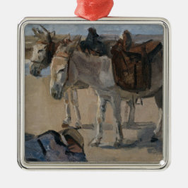 Zwei Donkeys (von Isaac Israels) Ornament Aus Metall
