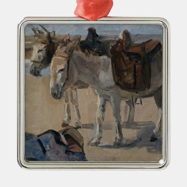 Zwei Donkeys (von Isaac Israels) Ornament Aus Metall (Vorne)