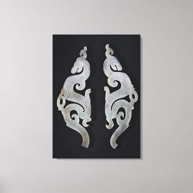 Zwei Drachen, c.475-221 v. Chr. Leinwanddruck (Vorderseite)