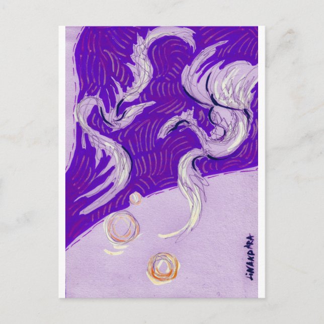 Zwei Drachen, drei Sonnen Postkarte (Vorderseite)