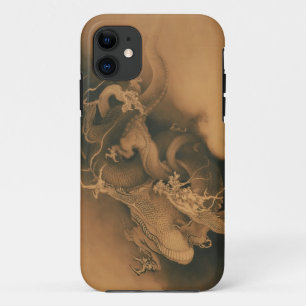 Zwei Drachen in Wolken Vintage iPhone 11 Hülle