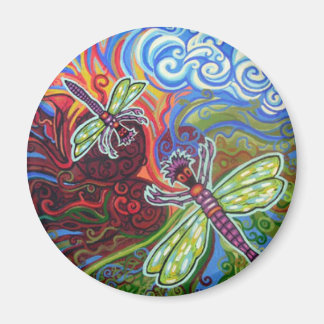 Zwei Dragonflies Magnet