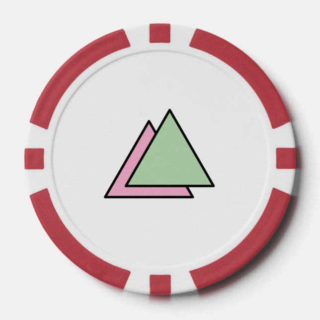 Zwei Dreieck-Kette Pokerchips (Vorderseite)