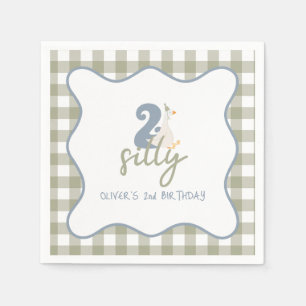 Zwei dumme Gänse blau und grün 2. Geburtstag Serviette