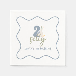 Zwei dumme Gänse blau und grün 2. Geburtstag Serviette