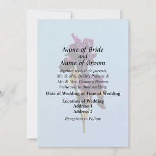 Zwei dunkle Lila Ire Hochzeitslieferungen Einladung