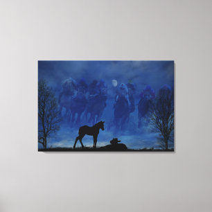 Zwei durchdachte Racehorse Foals Canvas Print Leinwanddruck