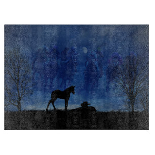 Zwei durchdachte Racehorse Foals Cutting Board Schneidebrett