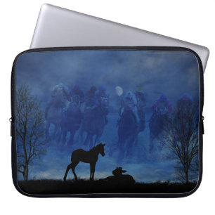 Zwei durchdachte Racehorse Foals Laptop Sleeve