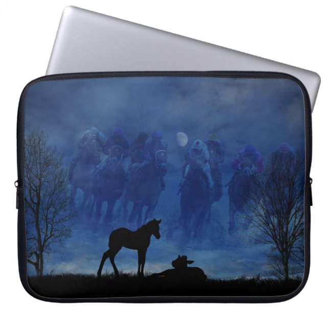 Zwei durchdachte Racehorse Foals Laptop Sleeve (Vorderseite)