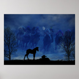 Zwei durchdachte Racehorse Foals Poster