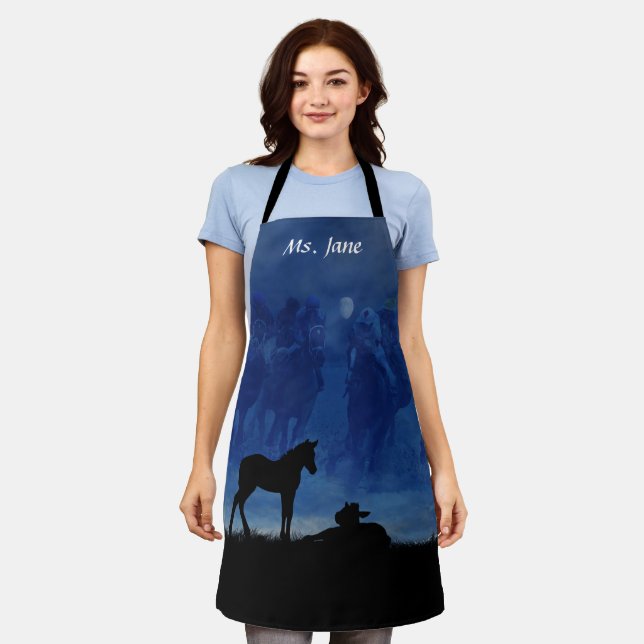 Zwei durchgekrönte Racehorse Foals Schürze (Getragen)