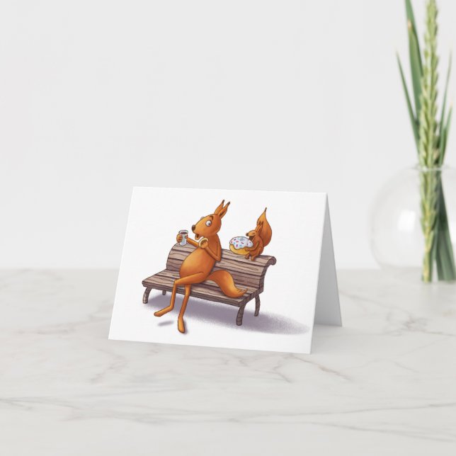 Zwei Eichhörnchen Feiertagskarte (Vorderseite)