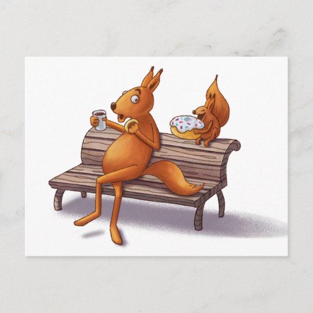 Zwei Eichhörnchen Feiertagspostkarte (Vorderseite)