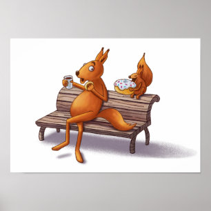 Zwei Eichhörnchen Poster