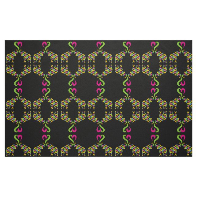 Zwei Elefanten in der Liebe Stoff (Fat Quarter (45,7 x 55,9 cm))