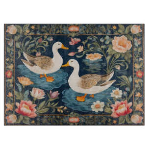 Zwei elegante Ducks William Morris Inspiriert Schneidebrett