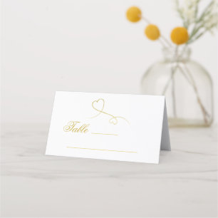 Zwei elegante Goldherzen Personalisierte Hochzei Platzkarte