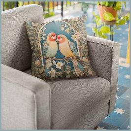 Zwei elegante Lovebirds Vintag Kissen
