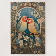 Zwei elegante Lovebirds Vintag